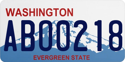 WA license plate ABO0218