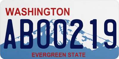 WA license plate ABO0219