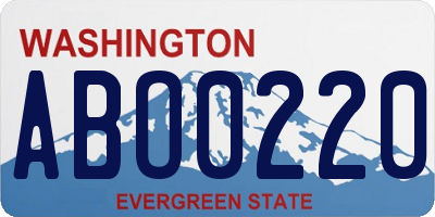 WA license plate ABO0220