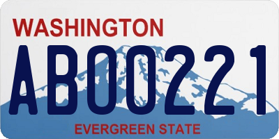 WA license plate ABO0221