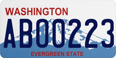 WA license plate ABO0223