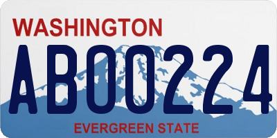 WA license plate ABO0224