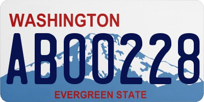 WA license plate ABO0228