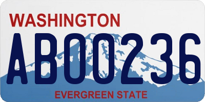 WA license plate ABO0236