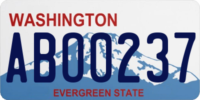 WA license plate ABO0237