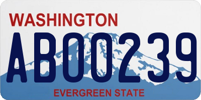 WA license plate ABO0239