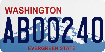 WA license plate ABO0240