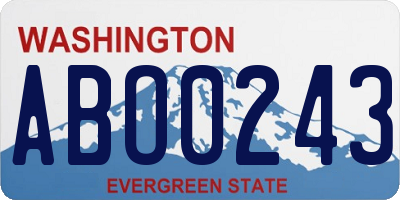 WA license plate ABO0243