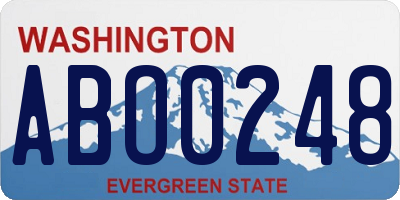 WA license plate ABO0248
