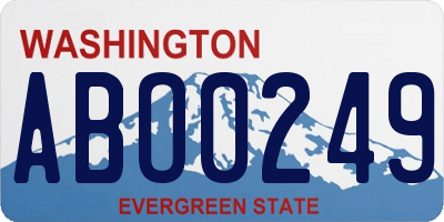 WA license plate ABO0249