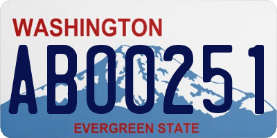 WA license plate ABO0251