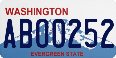 WA license plate ABO0252