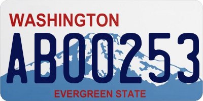 WA license plate ABO0253