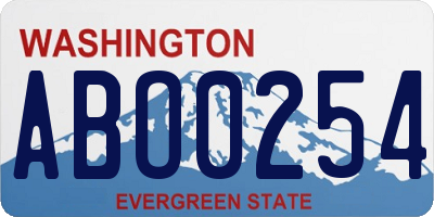 WA license plate ABO0254