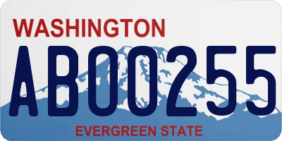 WA license plate ABO0255