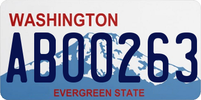 WA license plate ABO0263