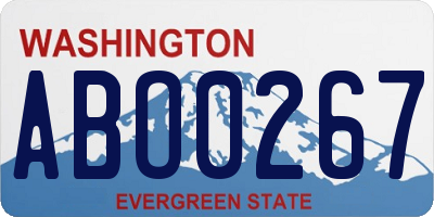 WA license plate ABO0267