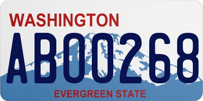 WA license plate ABO0268