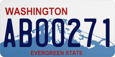 WA license plate ABO0271
