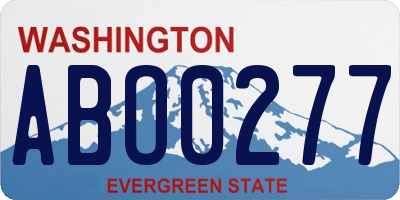 WA license plate ABO0277