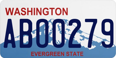 WA license plate ABO0279