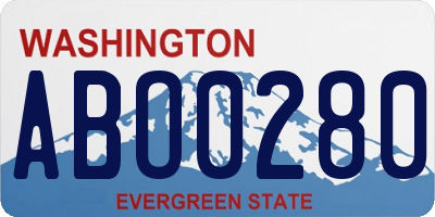 WA license plate ABO0280