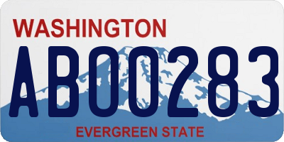 WA license plate ABO0283