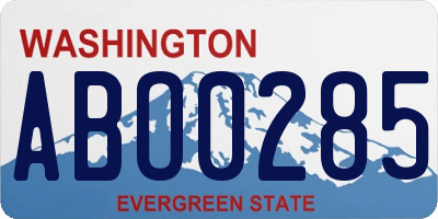 WA license plate ABO0285