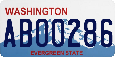WA license plate ABO0286