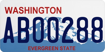 WA license plate ABO0288