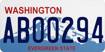 WA license plate ABO0294