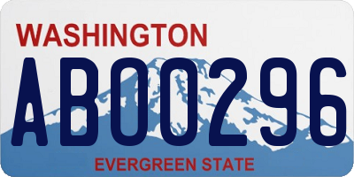 WA license plate ABO0296