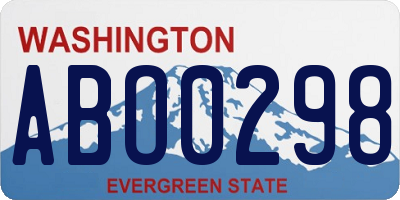 WA license plate ABO0298