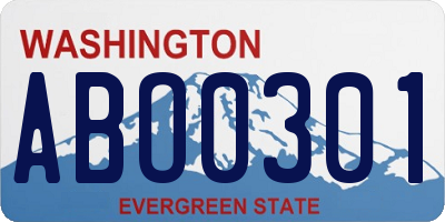 WA license plate ABO0301