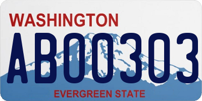 WA license plate ABO0303