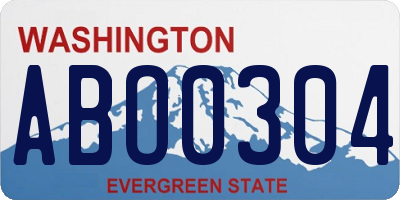WA license plate ABO0304