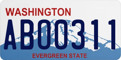 WA license plate ABO0311