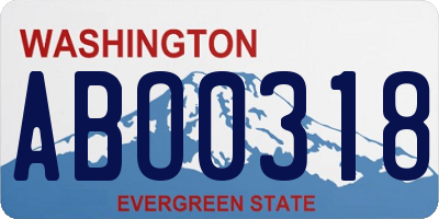 WA license plate ABO0318