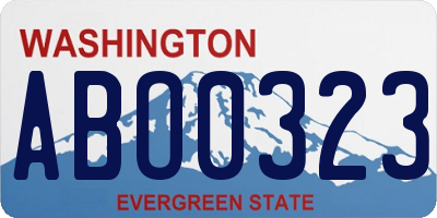 WA license plate ABO0323