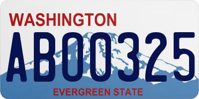 WA license plate ABO0325