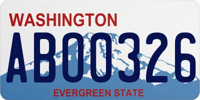 WA license plate ABO0326