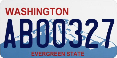 WA license plate ABO0327