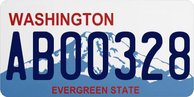 WA license plate ABO0328