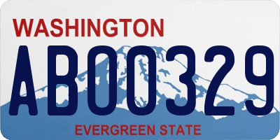 WA license plate ABO0329