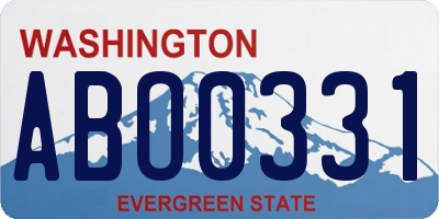 WA license plate ABO0331