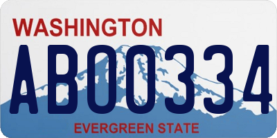 WA license plate ABO0334
