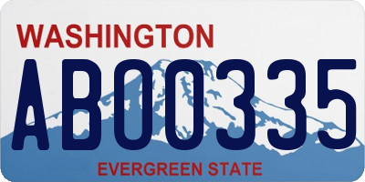 WA license plate ABO0335