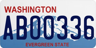 WA license plate ABO0336