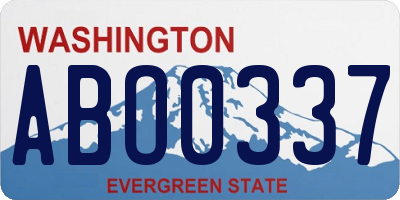 WA license plate ABO0337