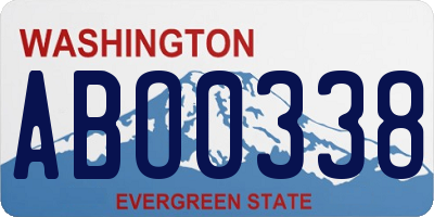 WA license plate ABO0338